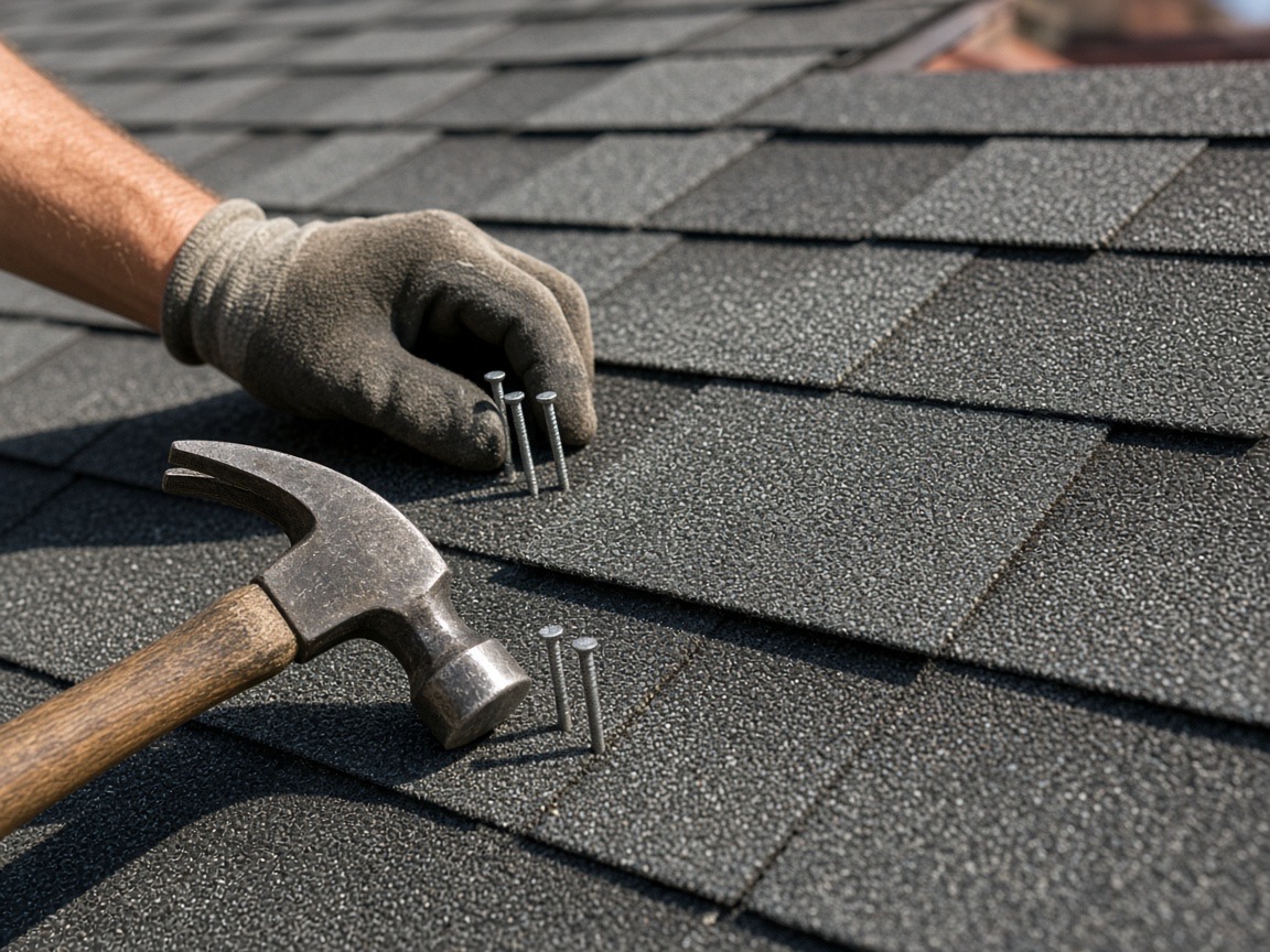 Roofing shingle installation